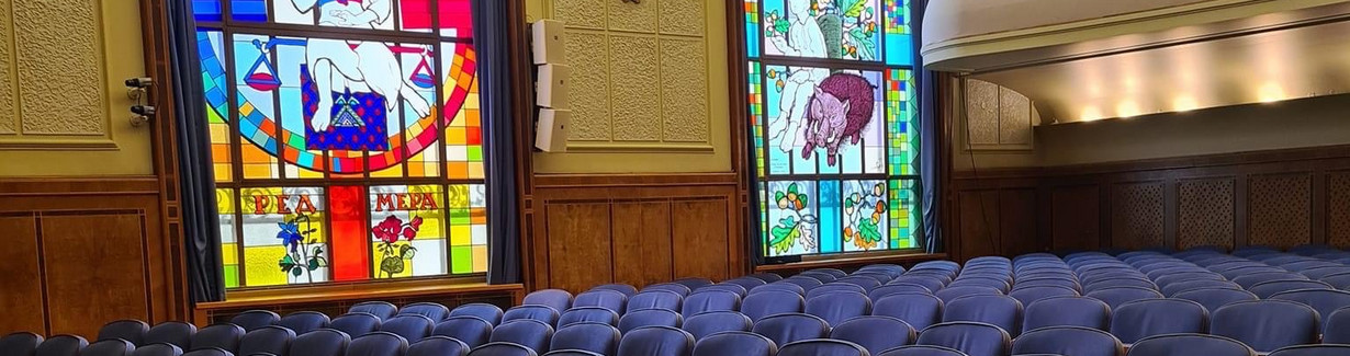 Panoramic picture of conference hall